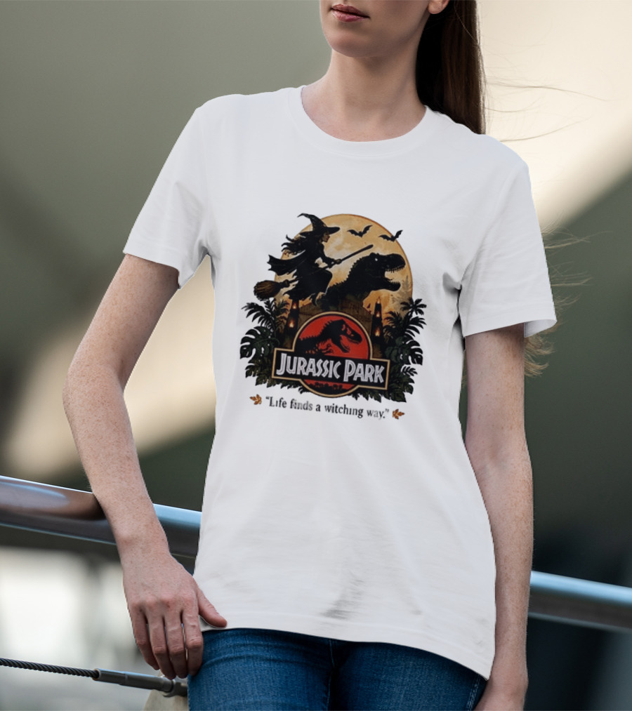 Jurassic Park Life Finds A Witching Way Halloween T-Shirt