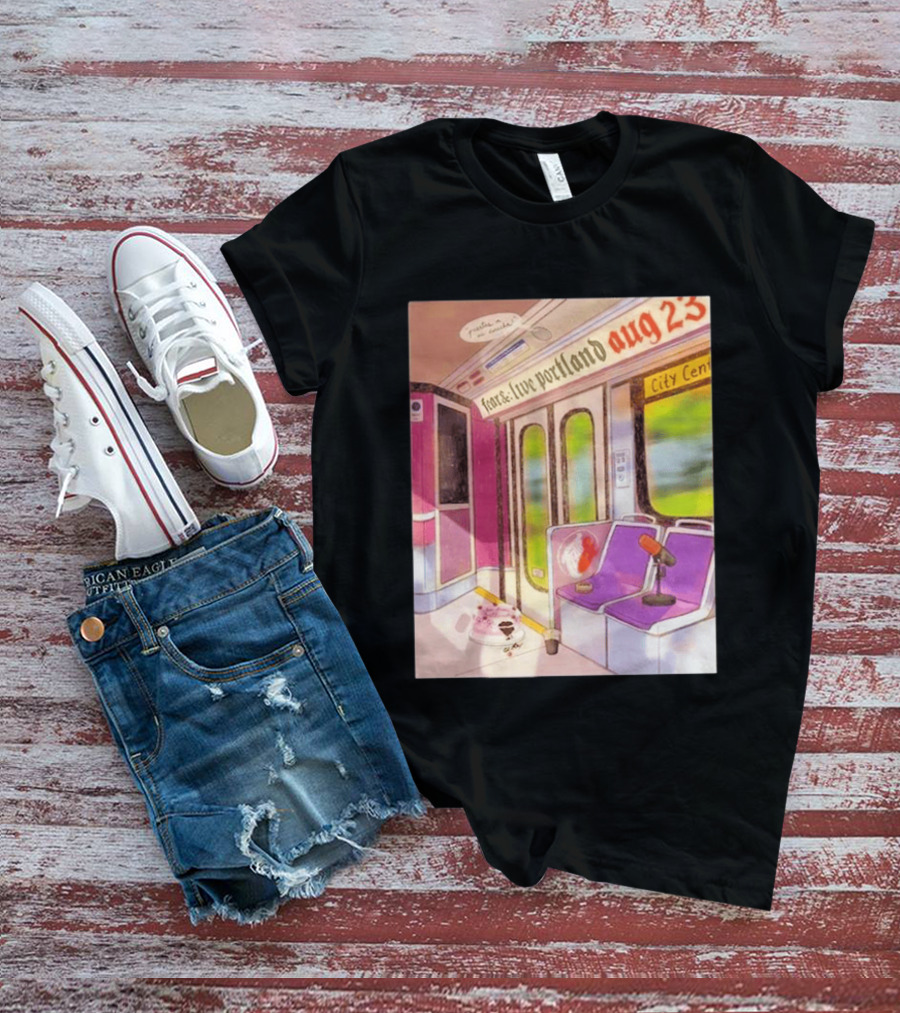 Fear& Live Portland Aug 23 Subway Scene With City Center Graffiti And Microphone T-Shirt