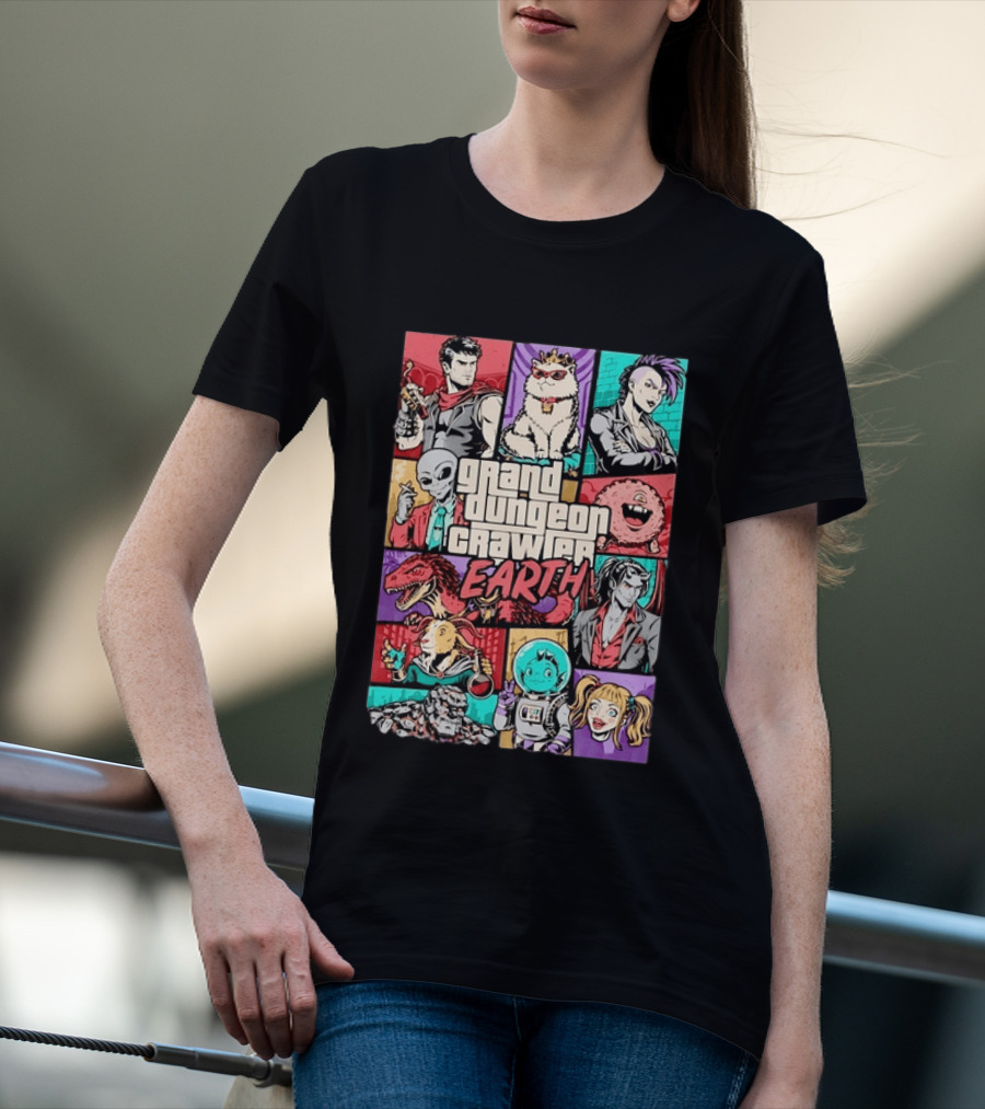Grand Dungeon Crawler Earth Fantasy Characters Compilation T-Shirt