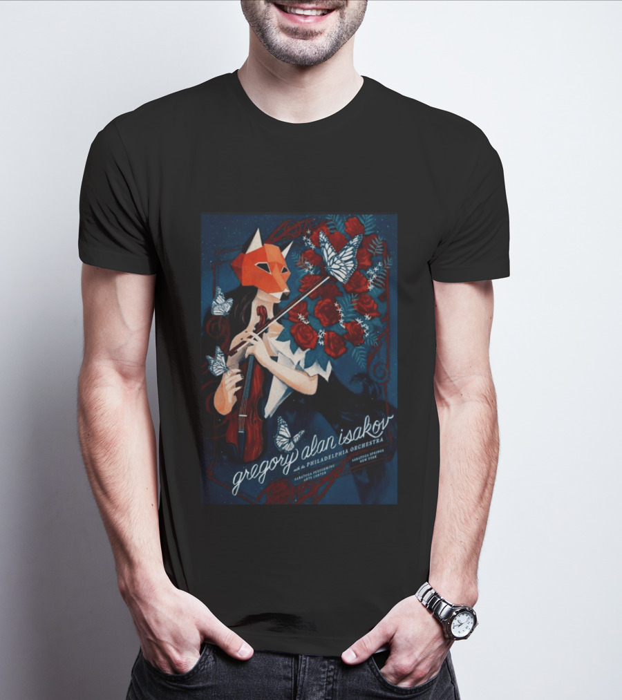 Gregory Alan Isakov Philadelphia Orchestra Saratoga Performing Arts Center August 22 2026 Roses Butterfly Violin T-Shirt