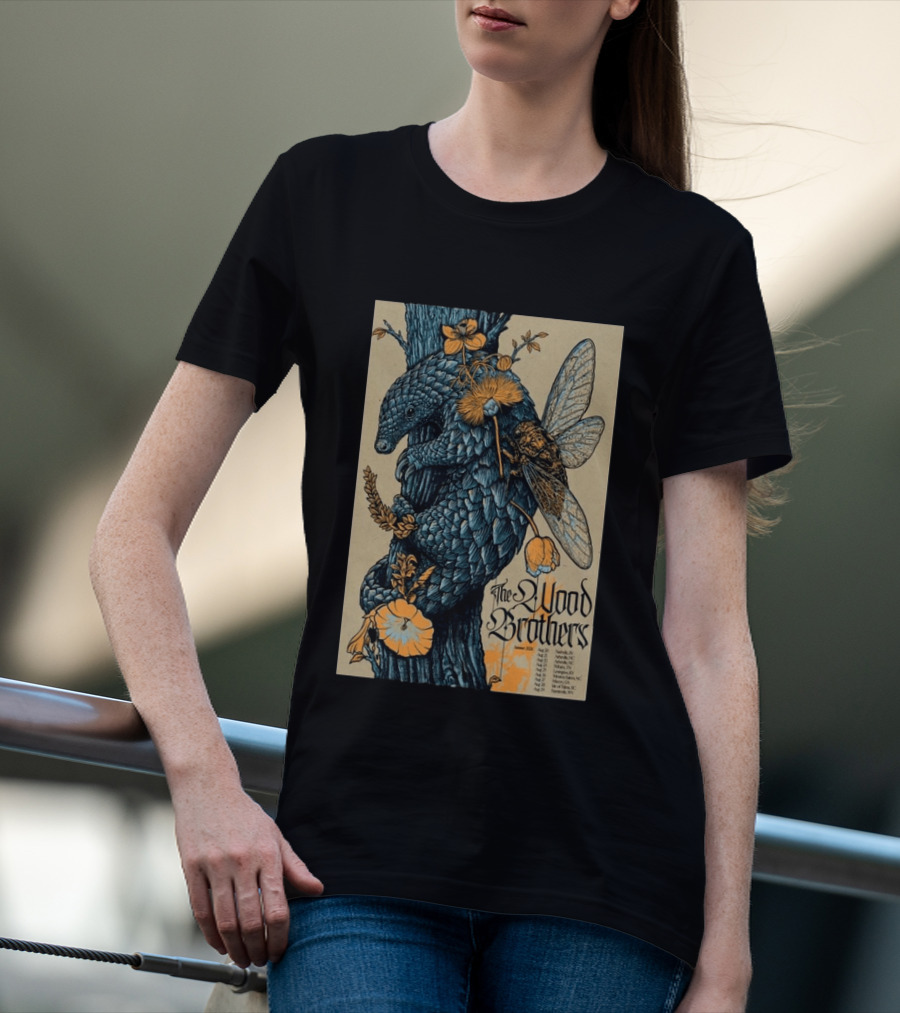 The Wood Brothers August 20 2026 Nashville TN Tour Pangolin And Cicada T-Shirt