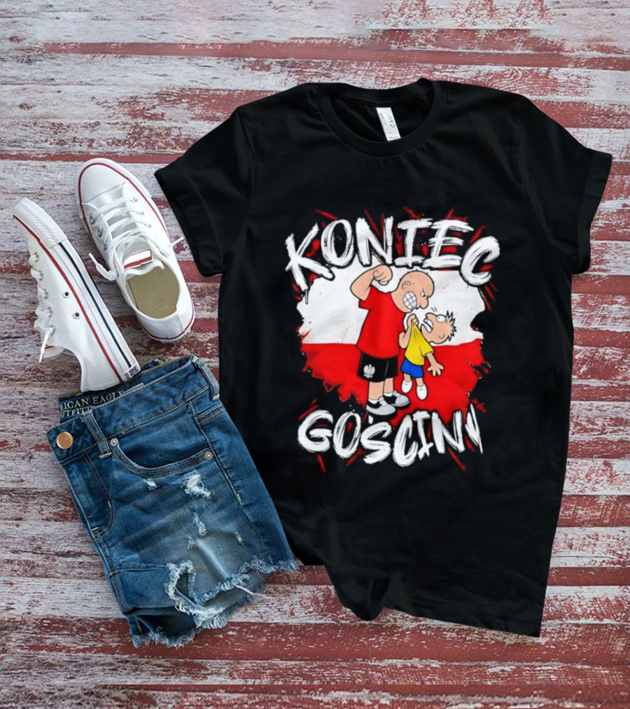 Koniec Gosciny Polish Football Cartoon Polska Flag T-Shirt