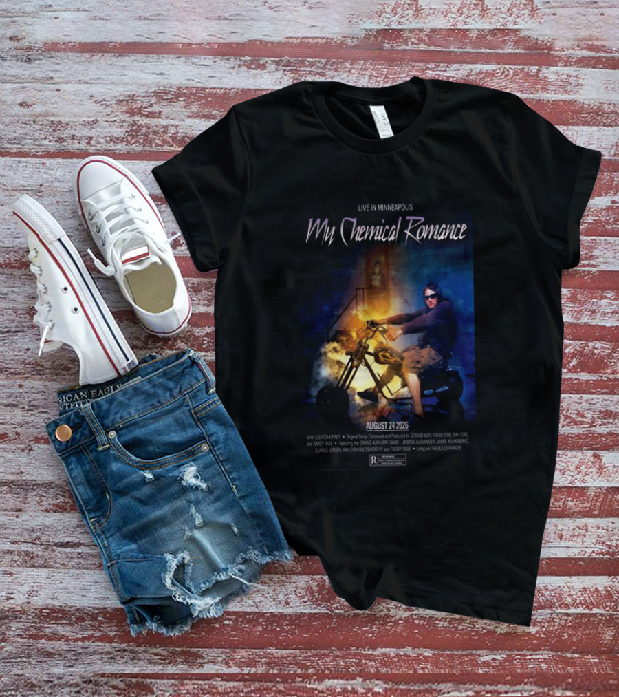 Live In Minneapolis My Chemical Romance August 24 2026 With Sleater Kinney T-Shirt