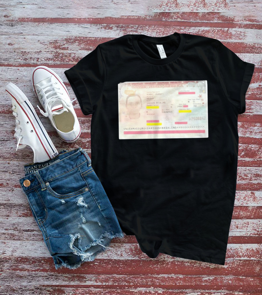 United States Of America Visa Darshan Basaling Magdum Mumbai Passport T-Shirt