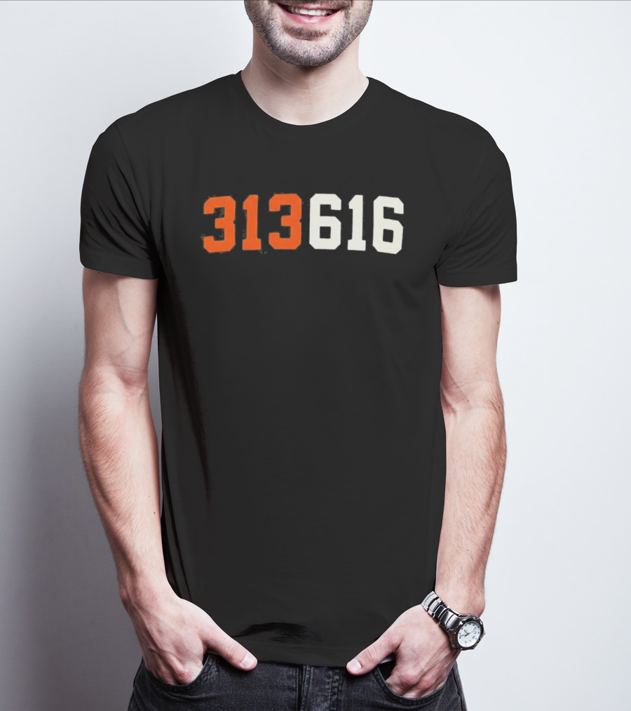 Isaac Teslaa 313 616 Retro Number T-Shirt