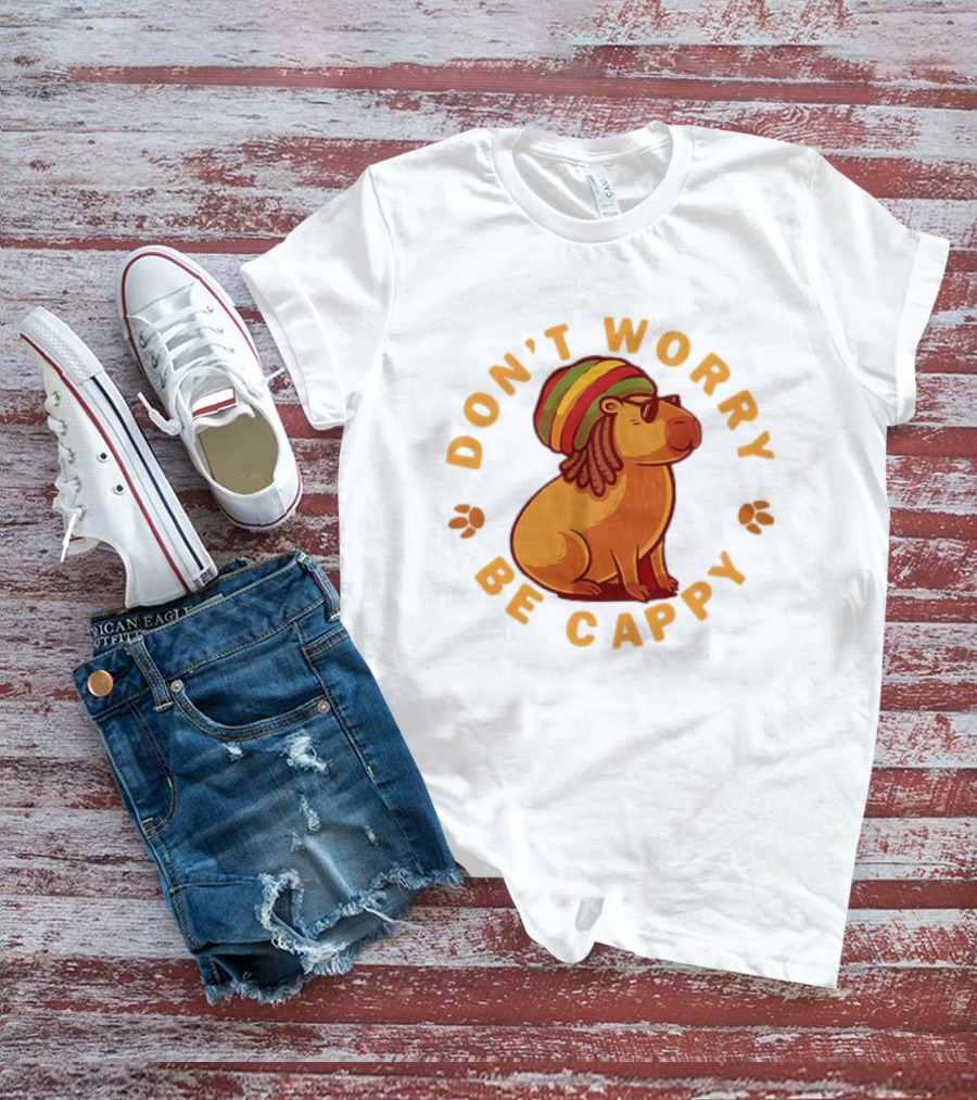 Don't Worry Be Cappy Reggae Rasta Capybara T-Shirt