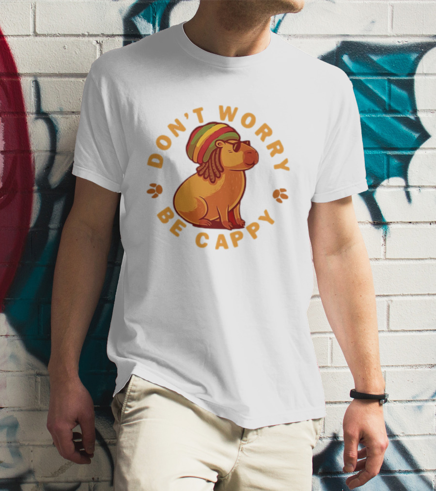 Don't Worry Be Cappy Reggae Rasta Capybara T-Shirt