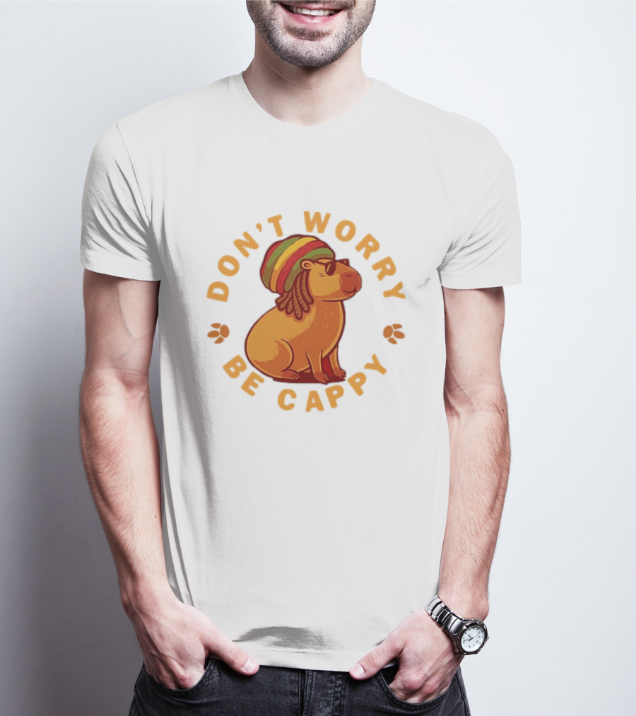 Don't Worry Be Cappy Reggae Rasta Capybara T-Shirt