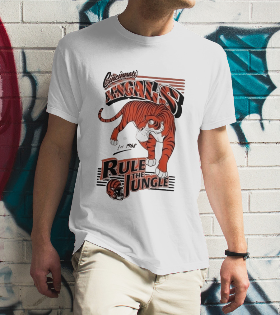 Cincinnati Bengals Rule The Jungle Tiger Graphic NFL Fan T-Shirt