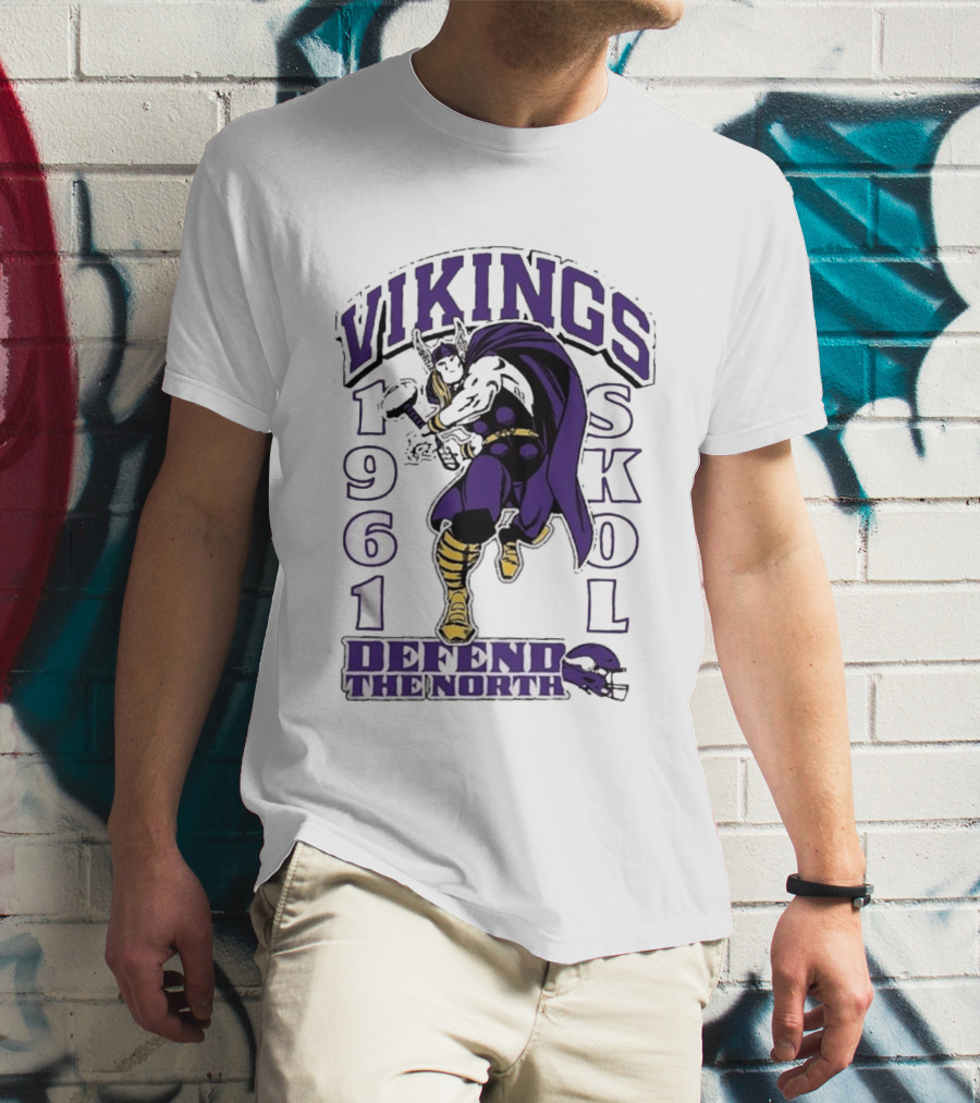 Vikings Skol 1961 Defend The North Thor Minnesota T-Shirt