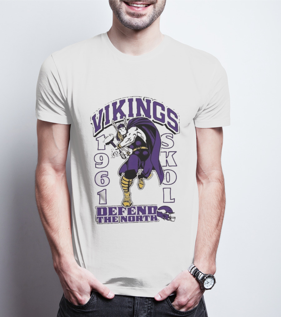 Vikings Skol 1961 Defend The North Thor Minnesota T-Shirt
