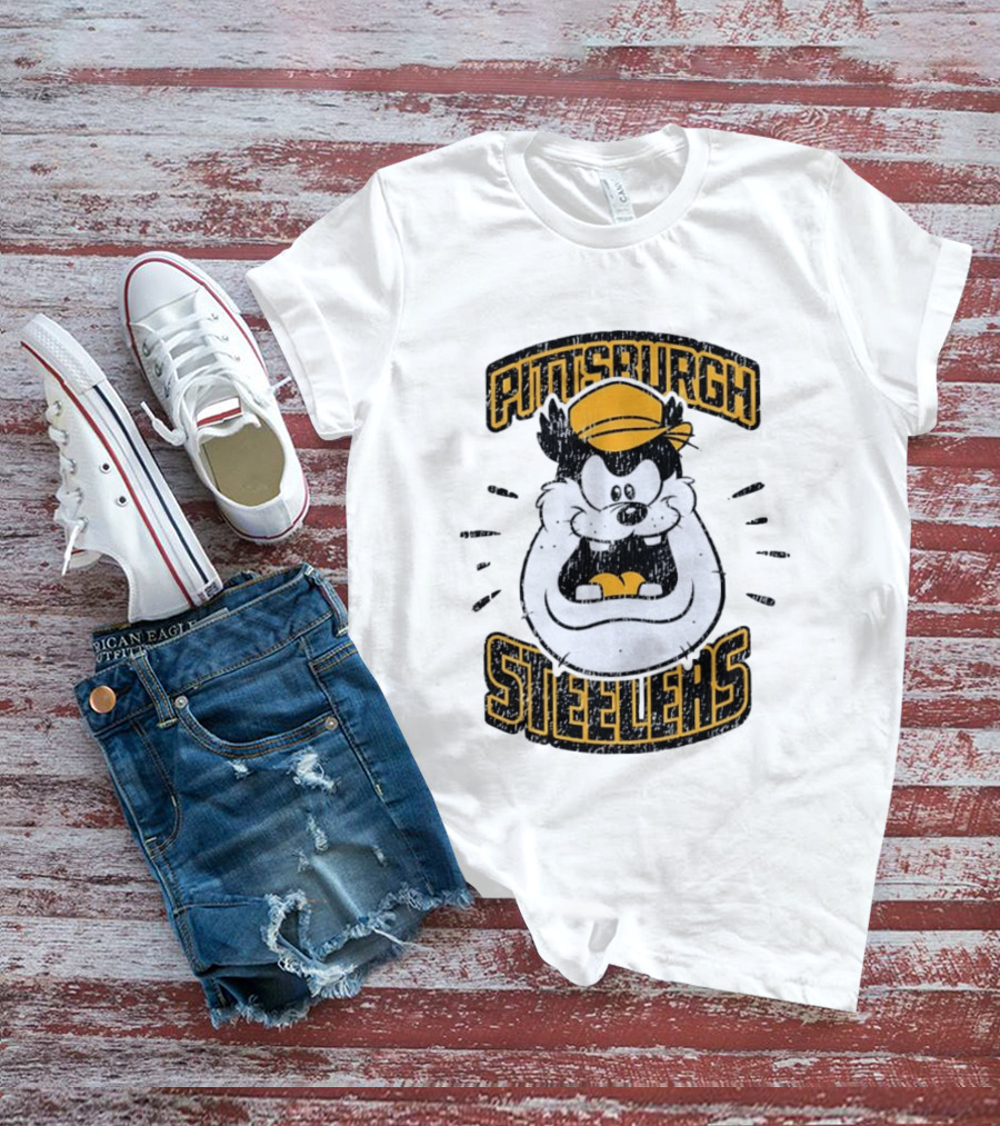 Pittsburgh Steelers Taz Distressed T-Shirt