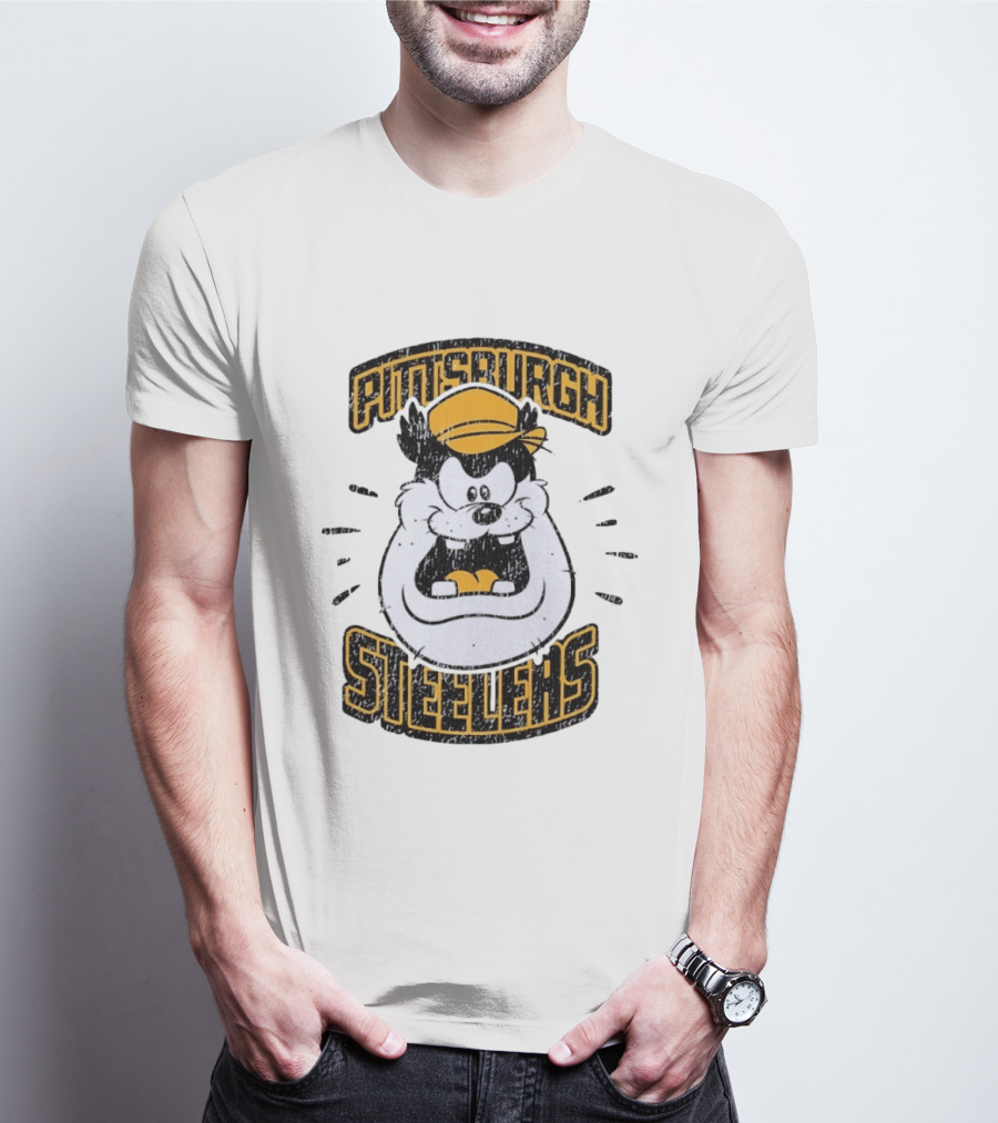Pittsburgh Steelers Taz Distressed T-Shirt