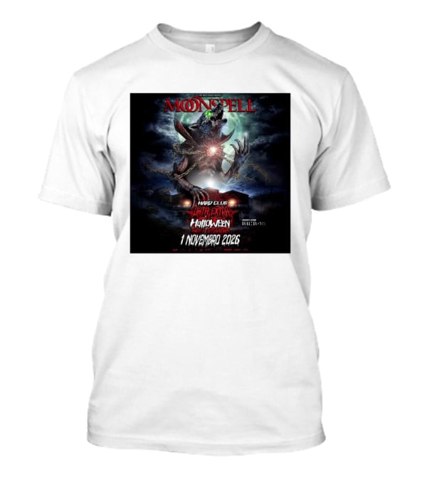 Moonspell Hard Club Data Extra 1 Novembro 2026 Halloween Concerto Especial Porto T-Shirt