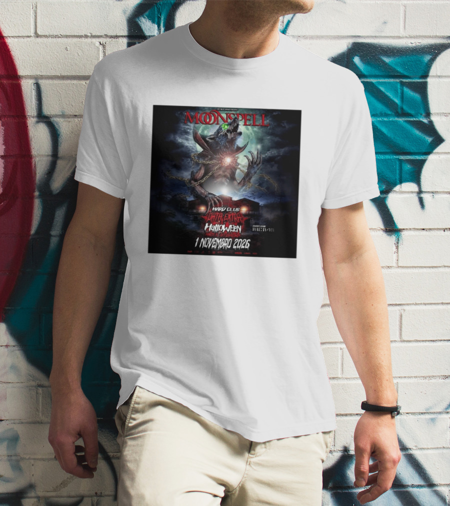Moonspell Hard Club Data Extra 1 Novembro 2026 Halloween Concerto Especial Porto T-Shirt