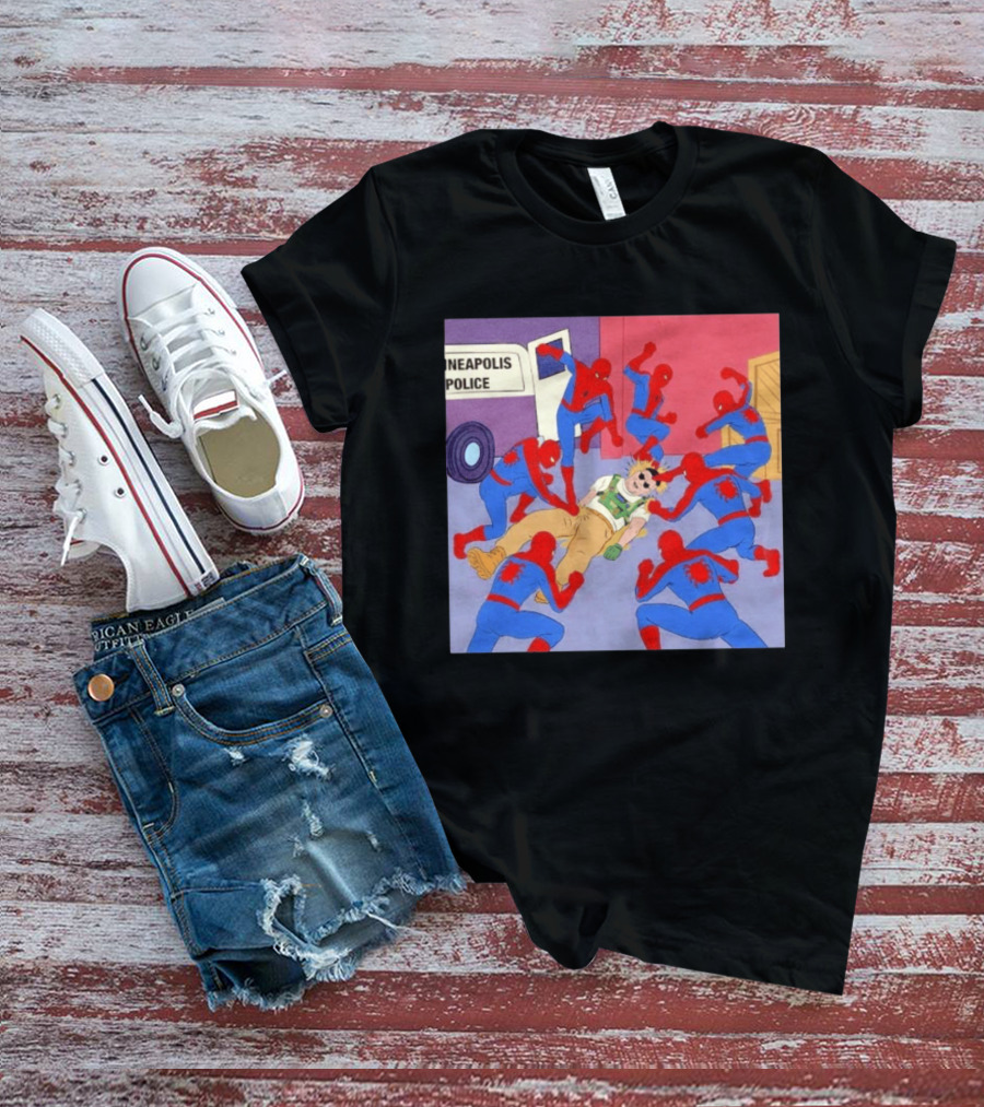 Spider Man Minneapolis Police Kicking Jake Lang T-Shirt