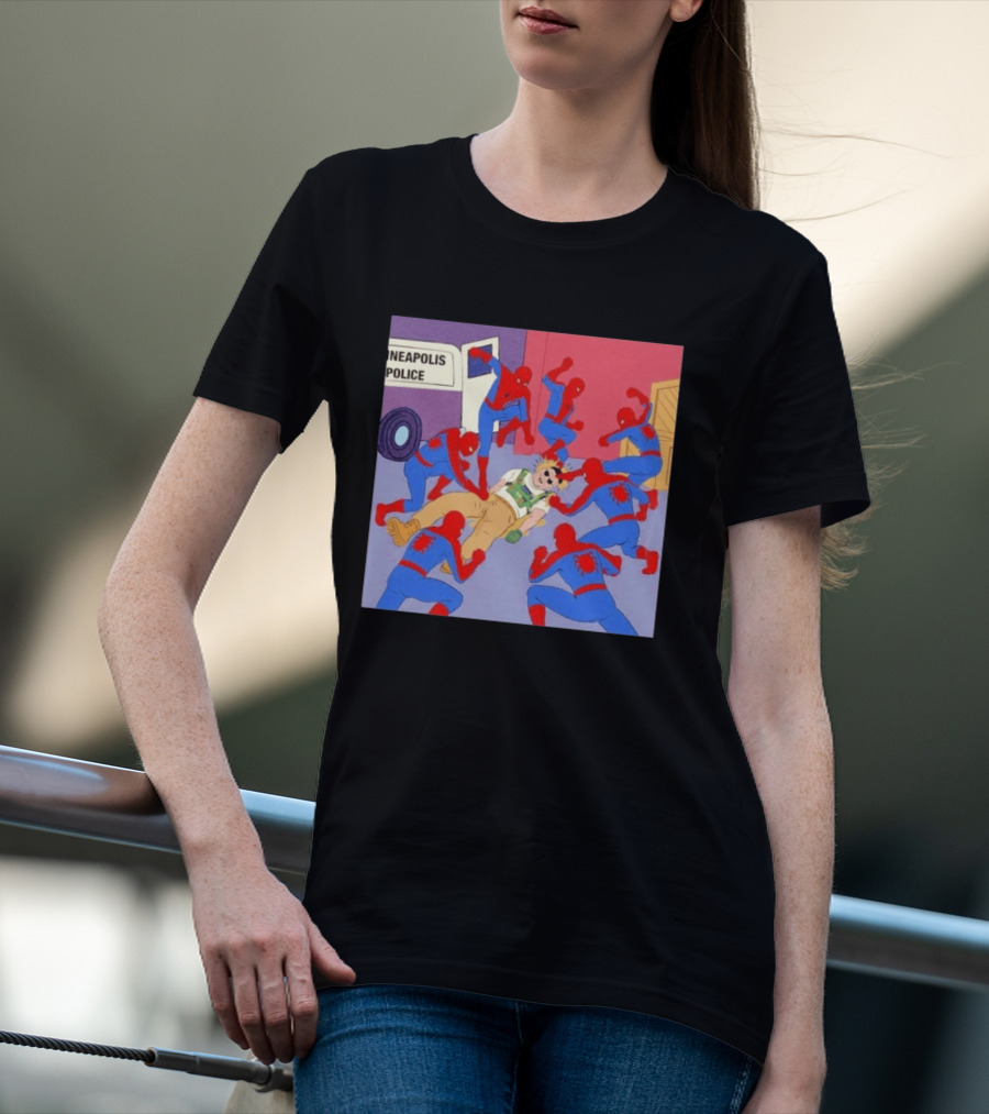 Spider Man Minneapolis Police Kicking Jake Lang T-Shirt