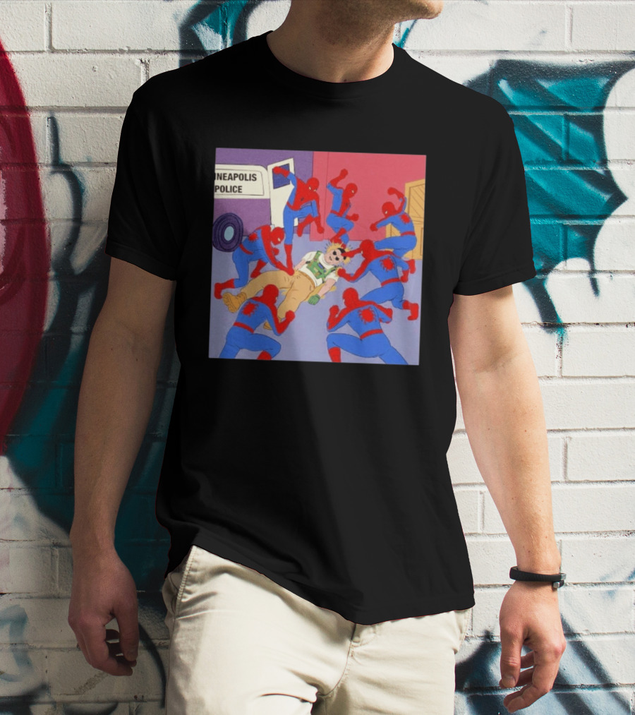 Spider Man Minneapolis Police Kicking Jake Lang T-Shirt