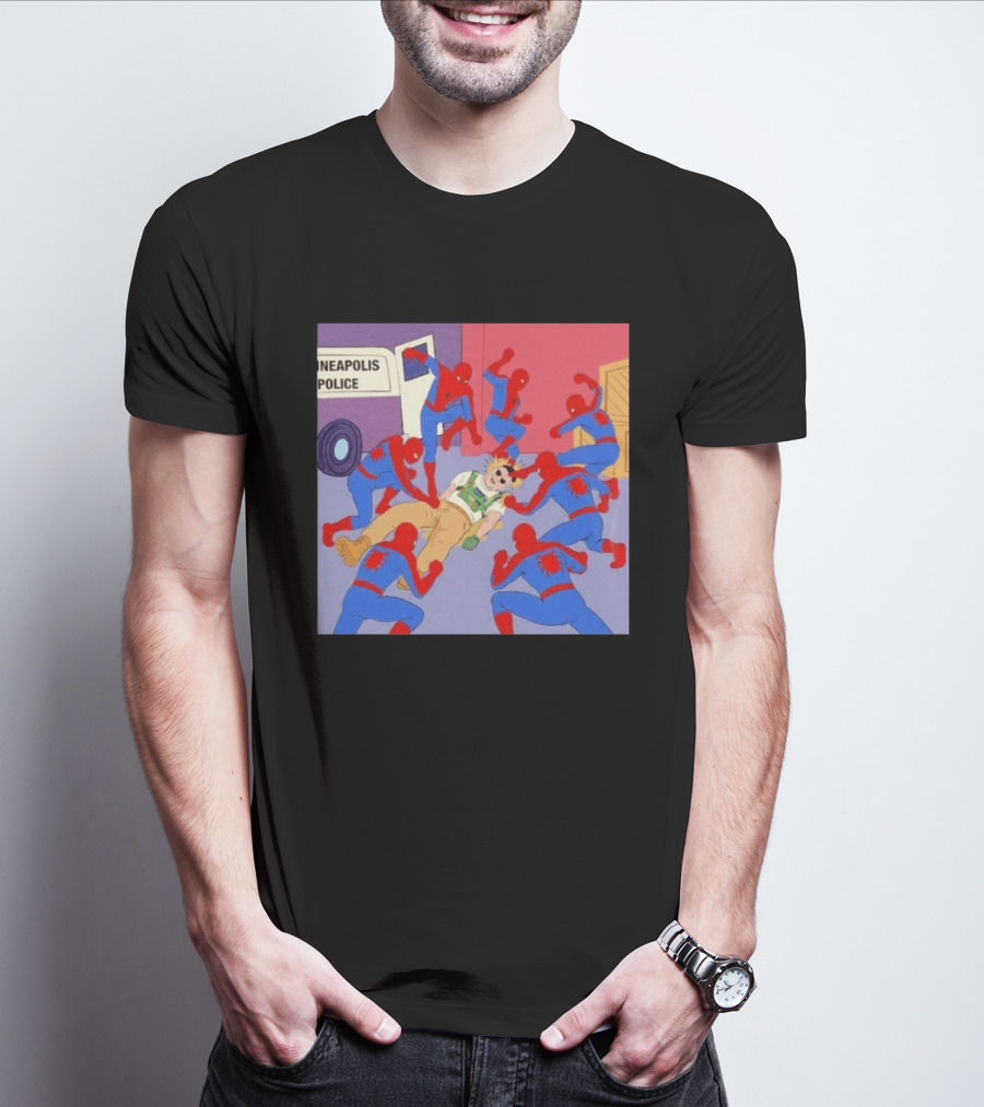 Spider Man Minneapolis Police Kicking Jake Lang T-Shirt