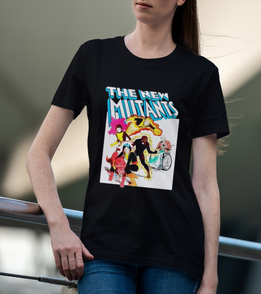 The New Mutants Marvel Comic Book Cover Featuring Iconic Characters T-Shirt