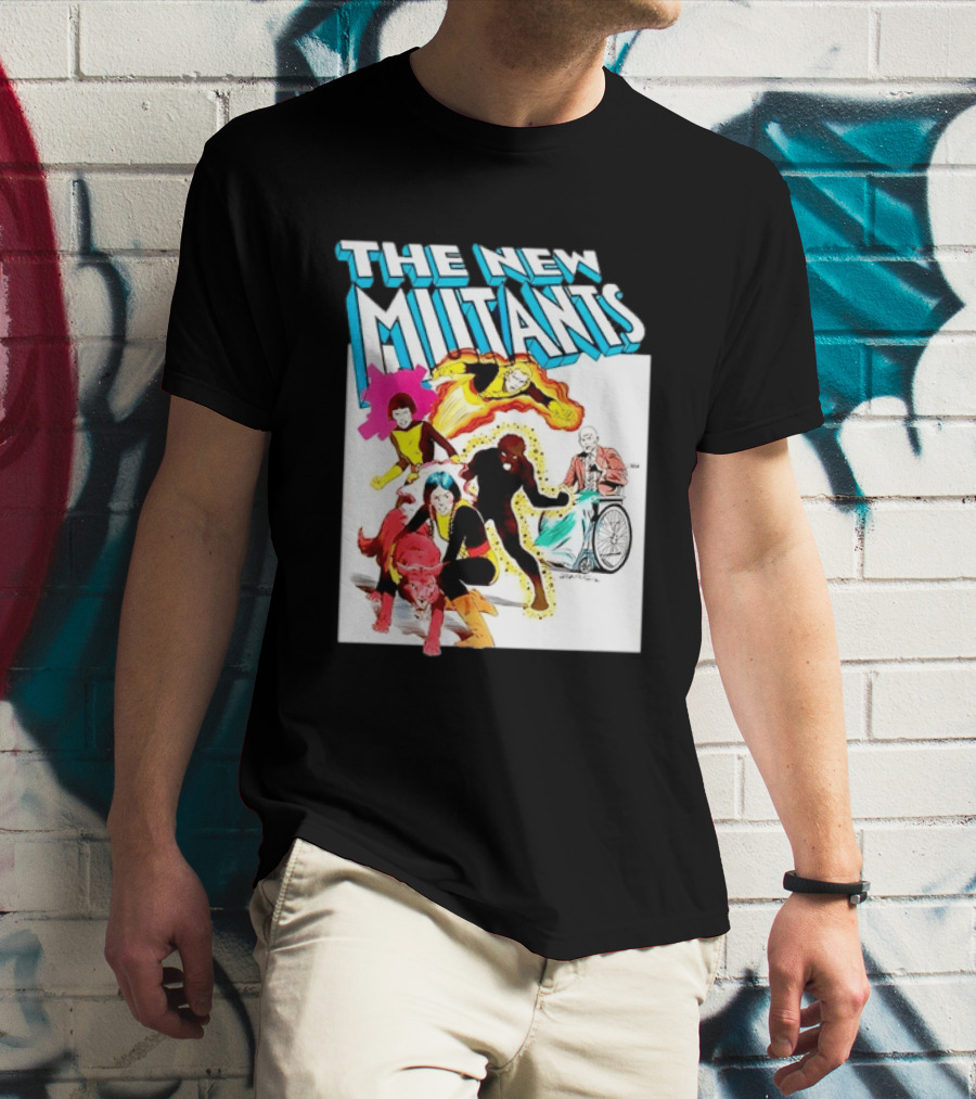 The New Mutants Marvel Comic Book Cover Featuring Iconic Characters T-Shirt