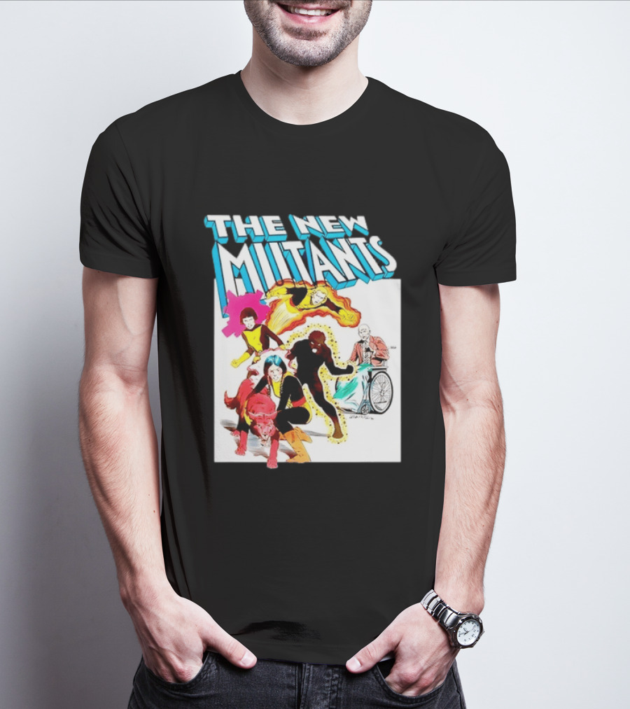 The New Mutants Marvel Comic Book Cover Featuring Iconic Characters T-Shirt
