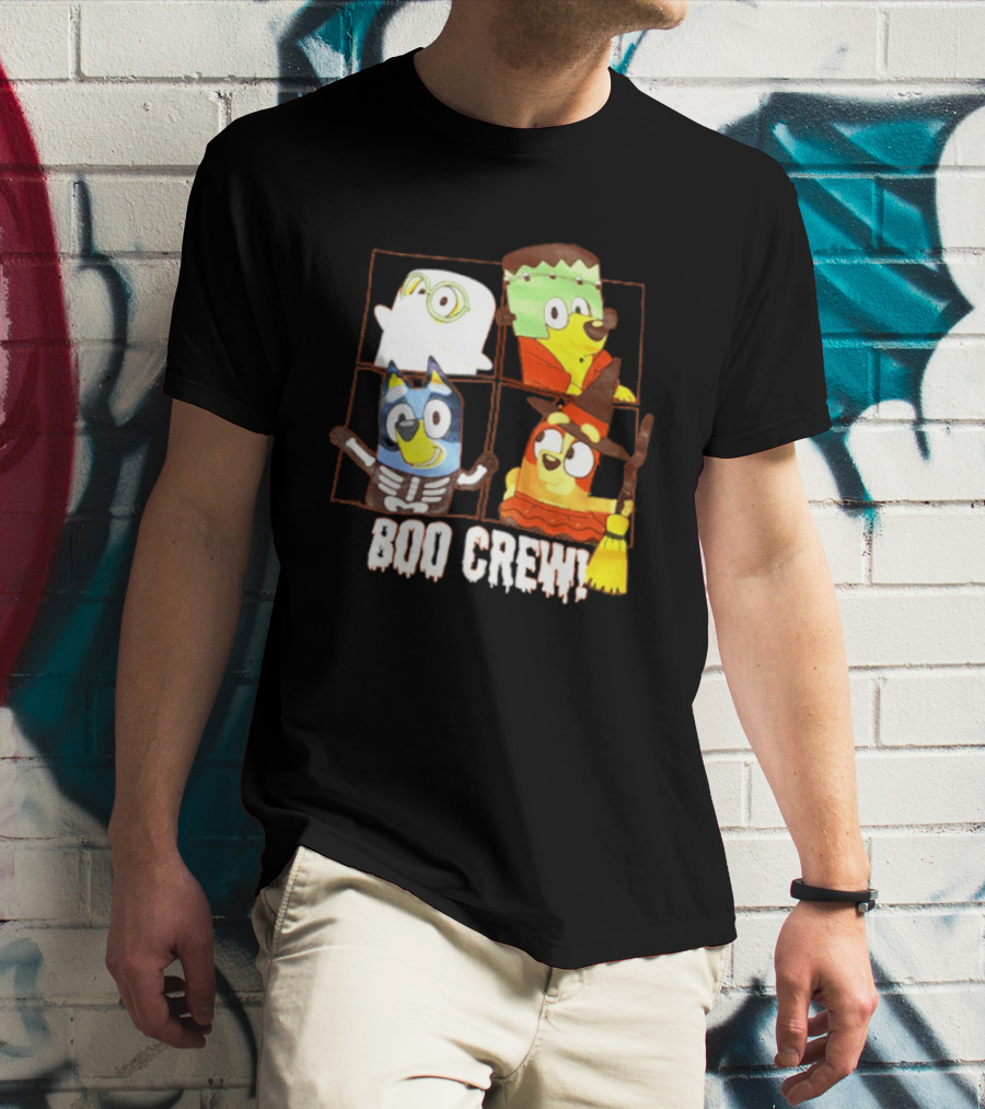 Boo Crew Bluey Halloween Ghost Frankenstein Witch Skeleton T-Shirt