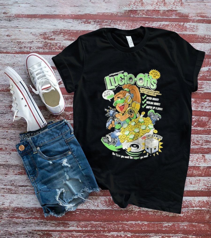 Lucio Oh's Cereal Sound Boost Sonic Waves Packed With Flavor T-Shirt