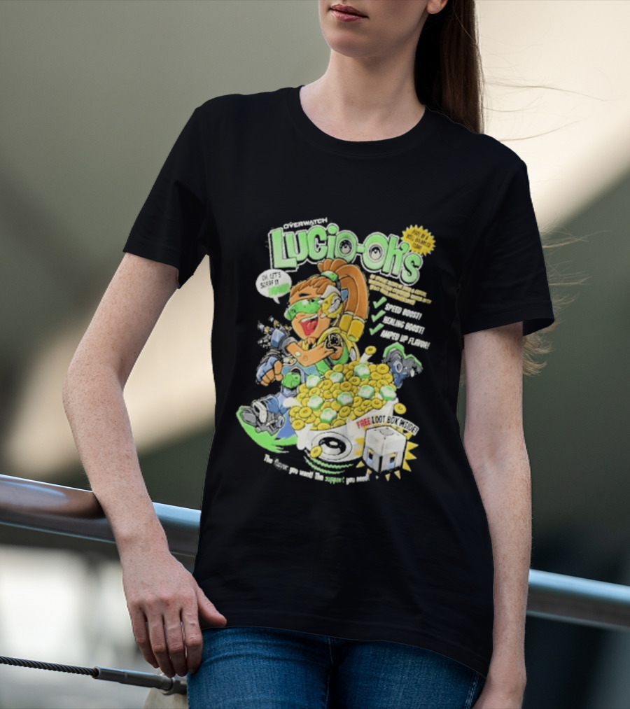 Lucio Oh's Cereal Sound Boost Sonic Waves Packed With Flavor T-Shirt