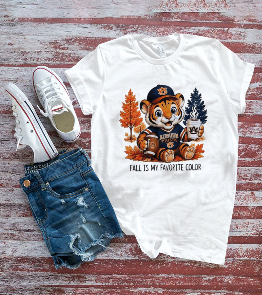 Auburn Tigers Fall Is My Favorite Color Football And Coffee Tiger T-Shirt