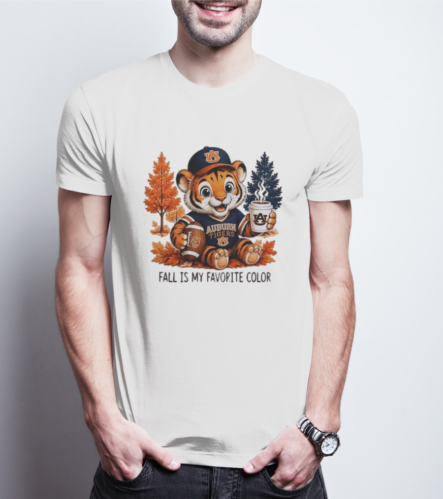 Auburn Tigers Fall Is My Favorite Color Football And Coffee Tiger T-Shirt