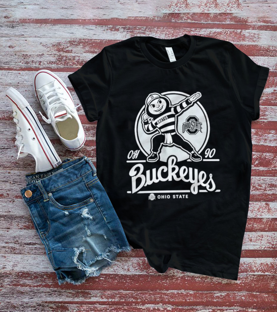 Ohio State Buckeyes OH 90 Brutus Mascot Graphic 47 Mark T-Shirt