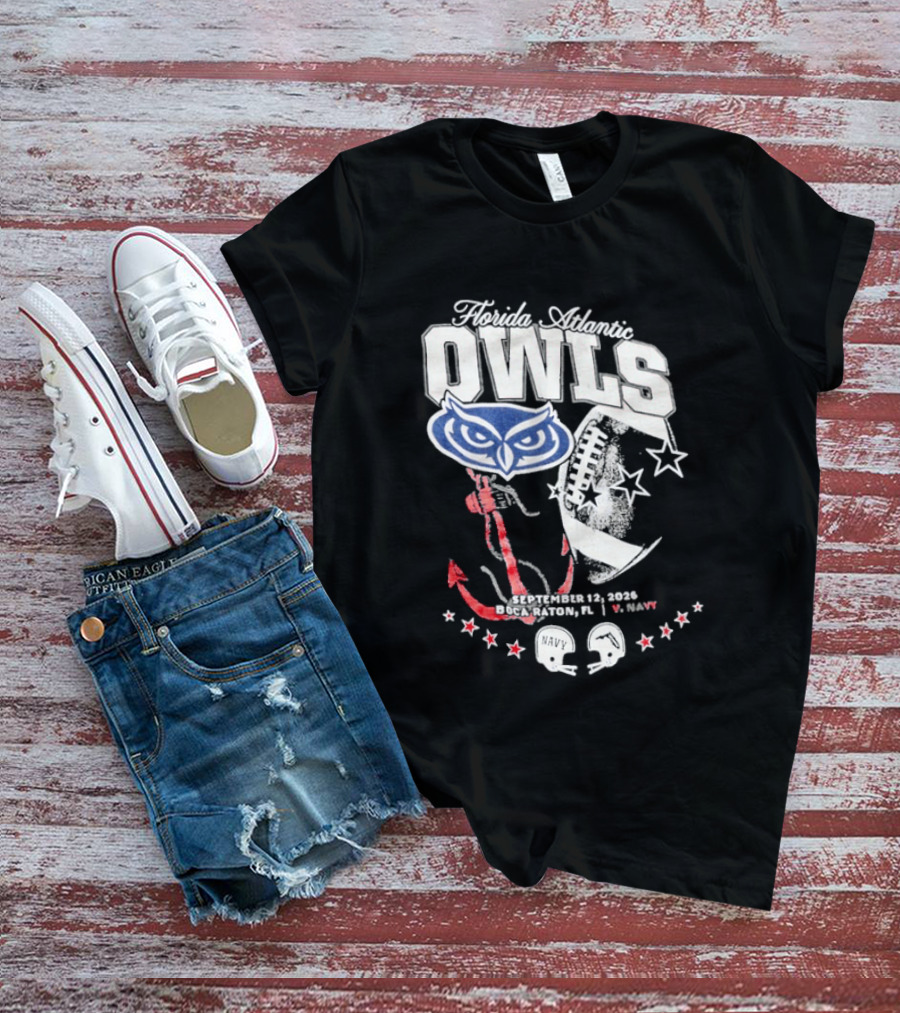 Florida Atlantic Owls September 12 2026 Boca Raton FL Vs Navy T-Shirt