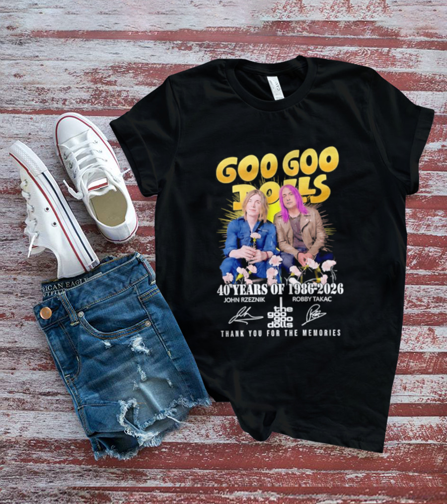 Goo Goo Dolls 40 Years 1986 2026 John Rzeznik Robby Takac Thank You For The Memories T-Shirt