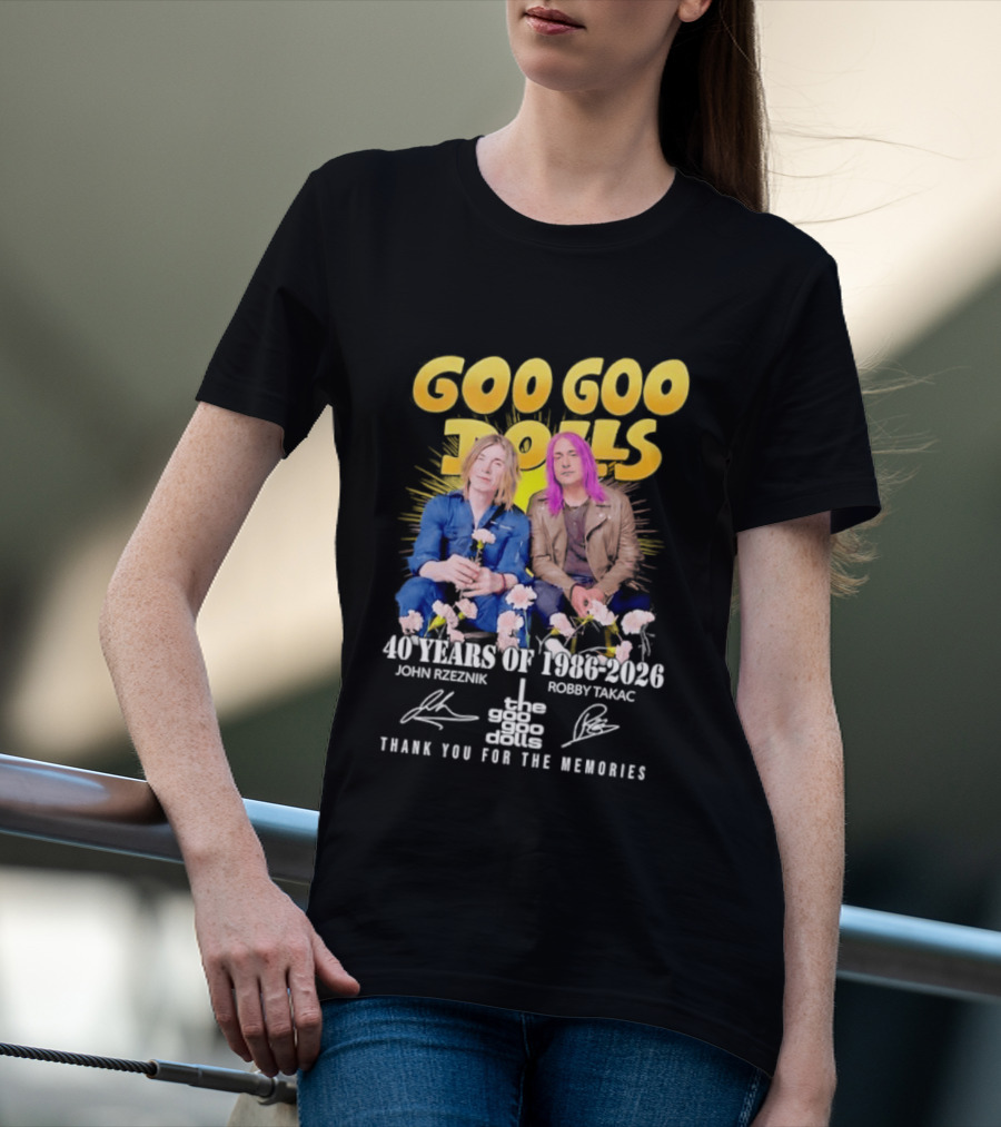 Goo Goo Dolls 40 Years 1986 2026 John Rzeznik Robby Takac Thank You For The Memories T-Shirt