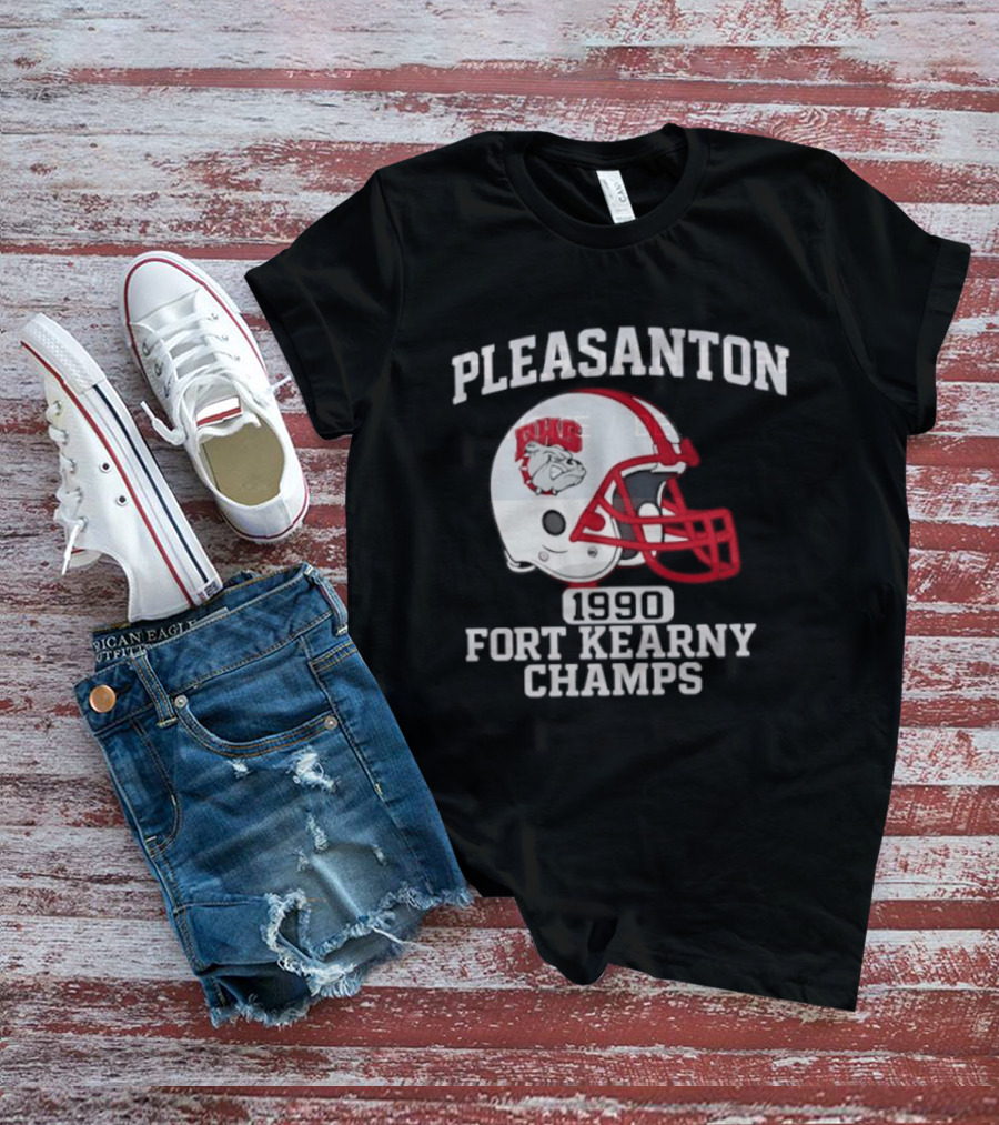 Pleasanton PHS 1990 Fort Kearny Champs Football Helmet T-Shirt