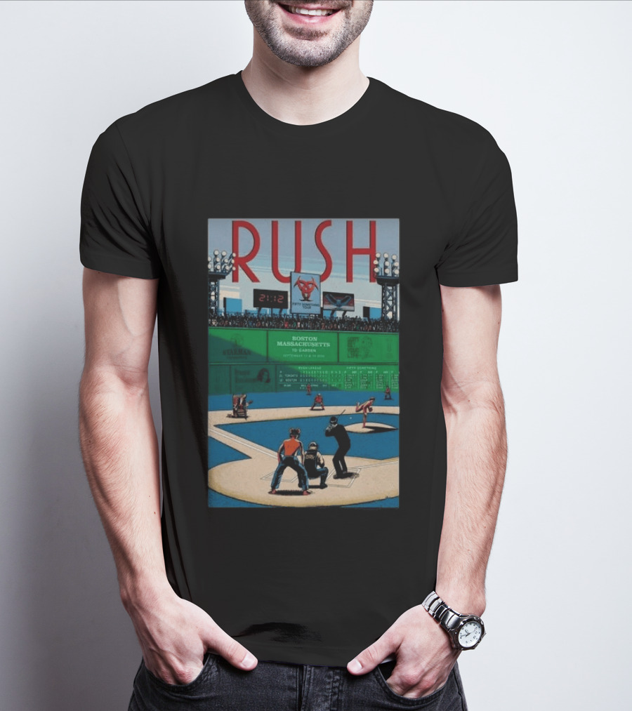Boston Massachusetts Rush 2026 Concert Sep 12 & 14 TD Garden Baseball T-Shirt