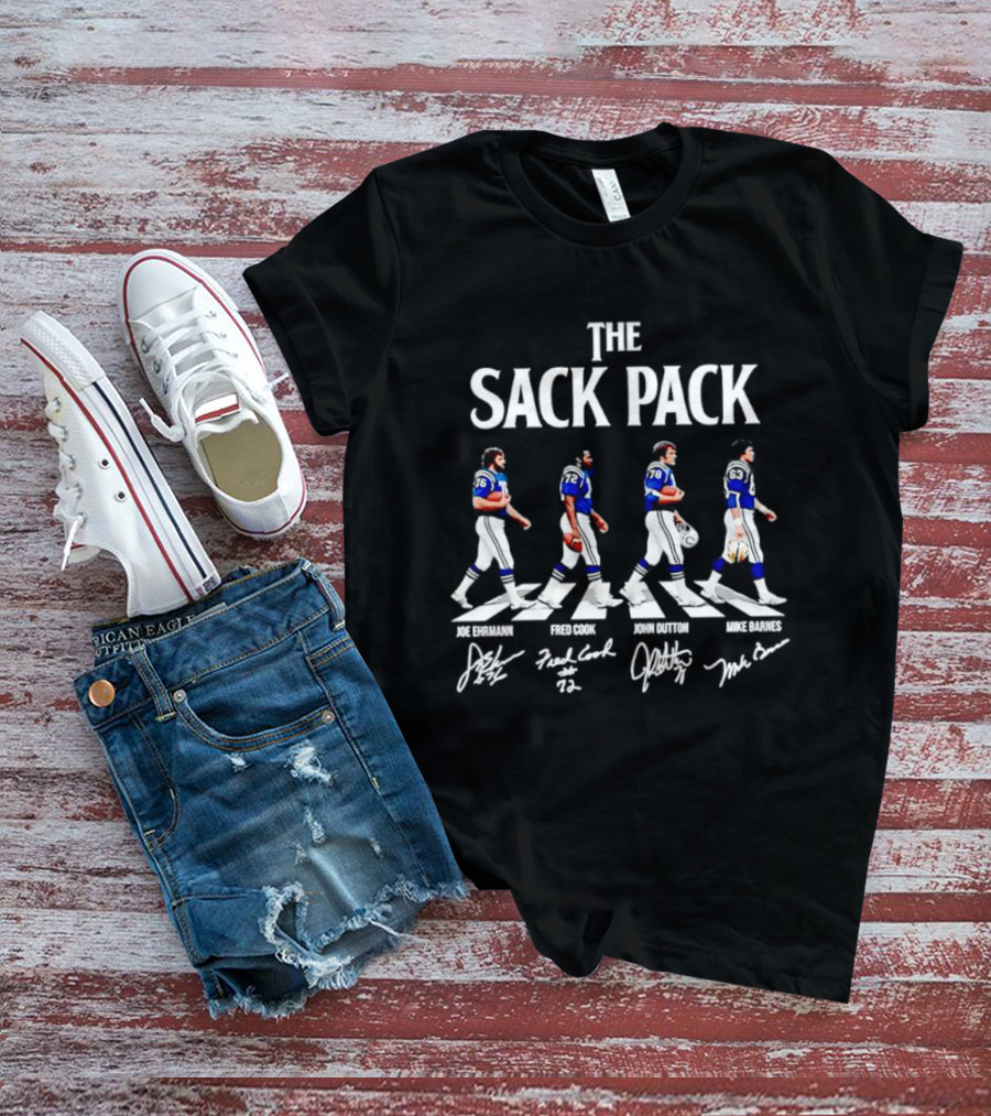 The Sack Pack Joe Ehrmann Fred Cook John Dutton Mike Barnes Football Players Signatures T-Shirt