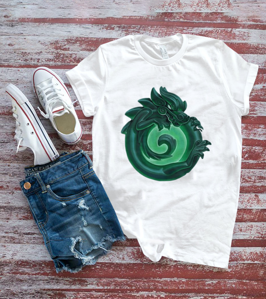Green Jade Dragon Ouroboros Mythology Symbolic T-Shirt