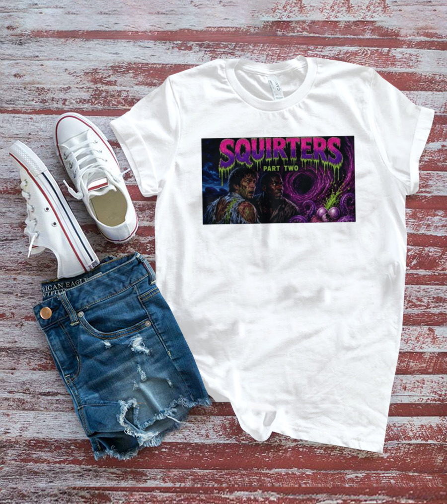 Squirters Part Two 1980s Horror Creature Scene T-Shirt