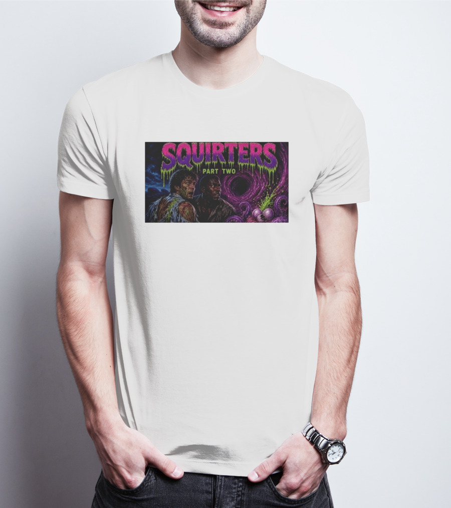 Squirters Part Two 1980s Horror Creature Scene T-Shirt
