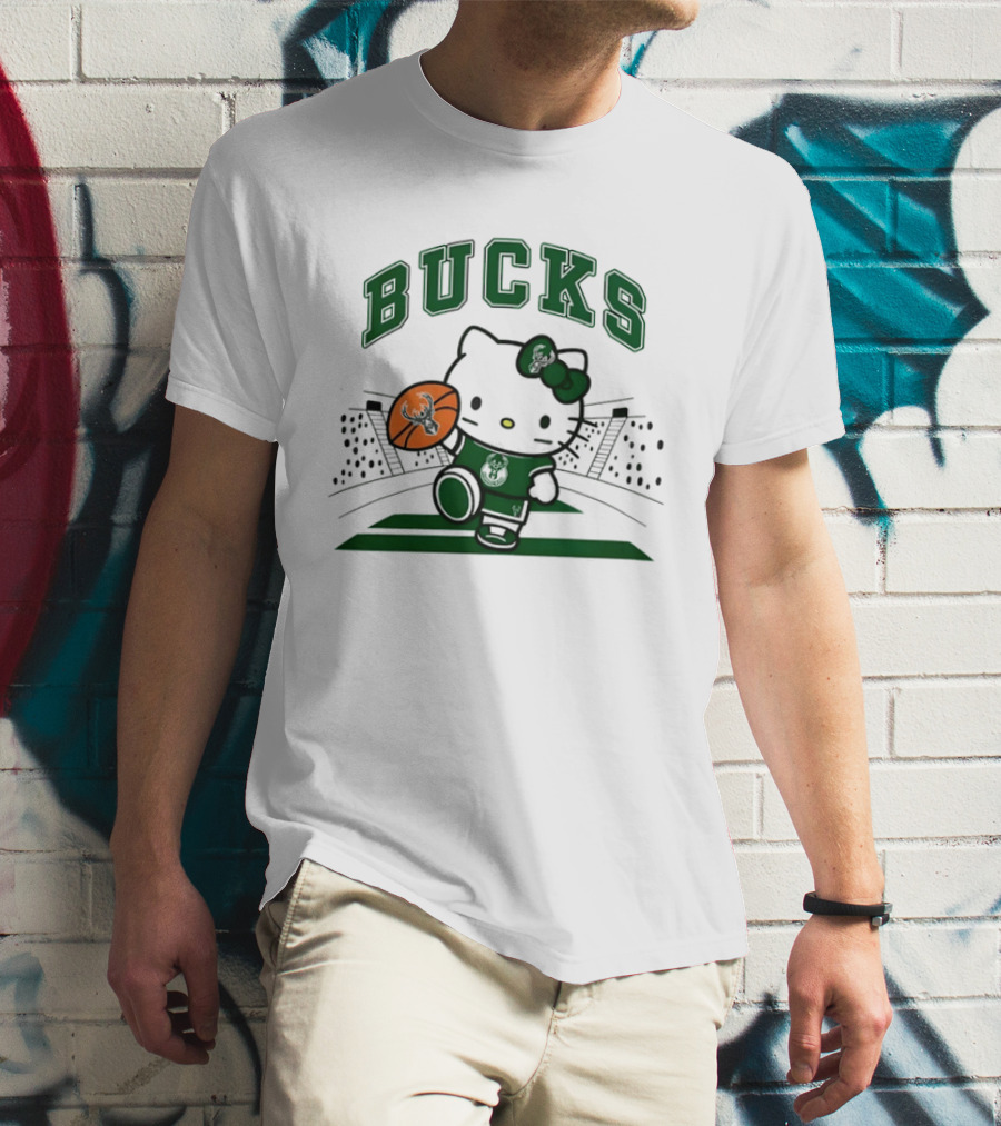 Hello Kitty Bucks Basketball Milwaukee Crossover 2026 NBA Season T-Shirt