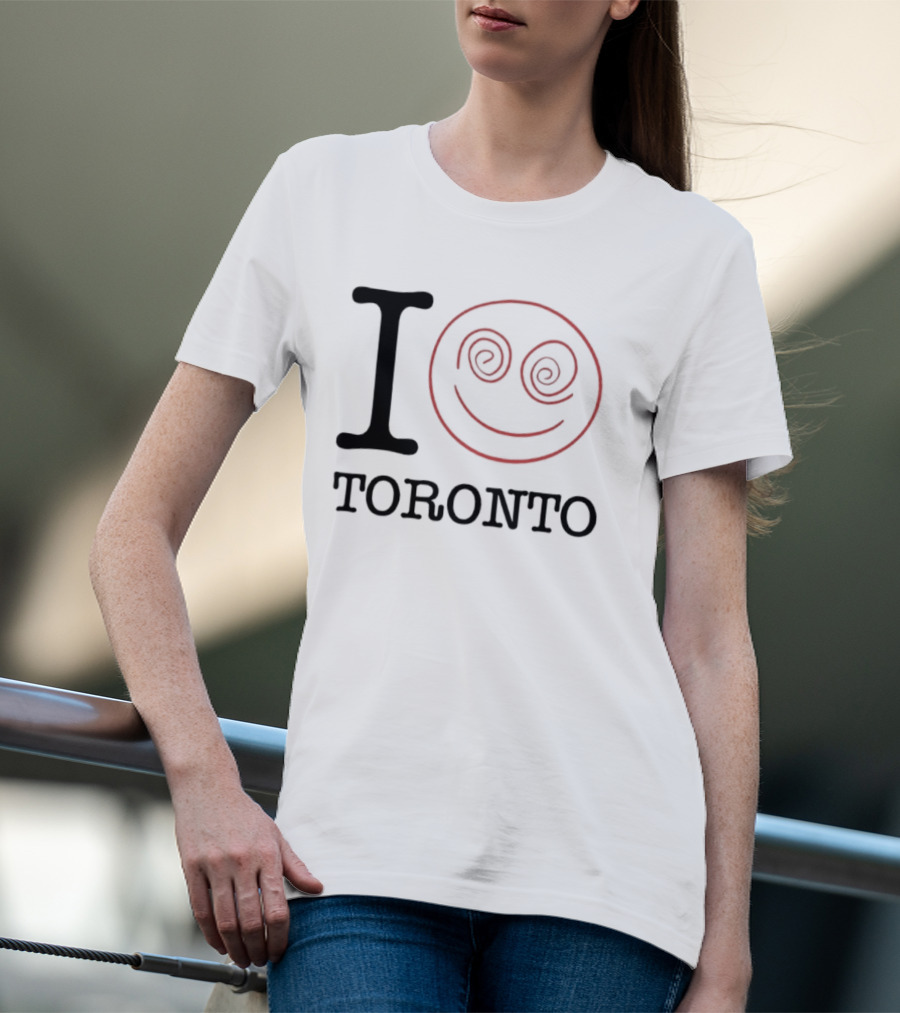 I Love Toronto Smiley Face Red Swirl Eyes Emoji T-Shirt