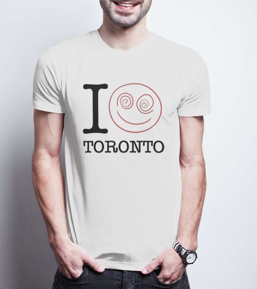 I Love Toronto Smiley Face Red Swirl Eyes Emoji T-Shirt
