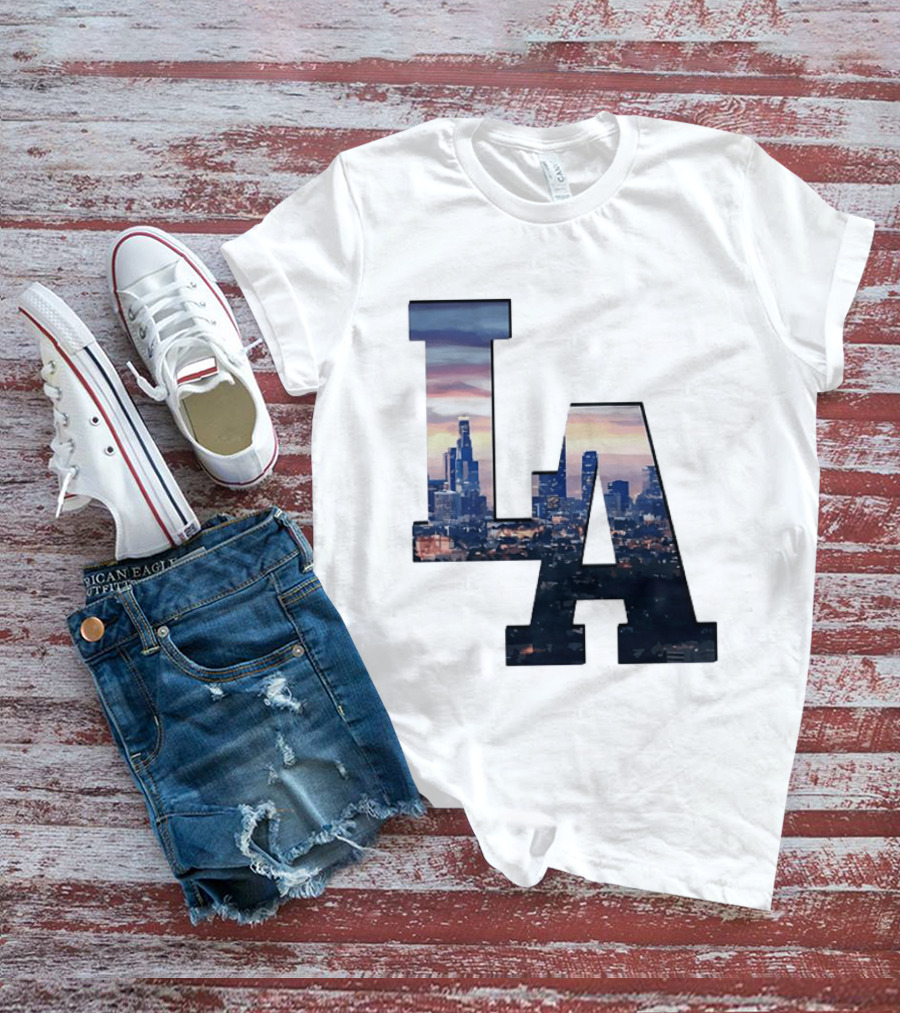 Los Angeles City Skyline LA California Sunset View T-Shirt