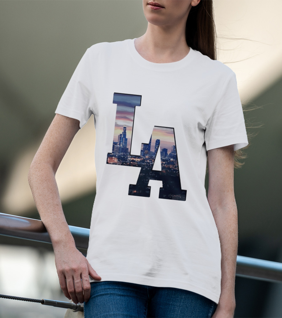 Los Angeles City Skyline LA California Sunset View T-Shirt