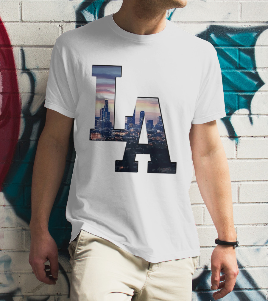 Los Angeles City Skyline LA California Sunset View T-Shirt