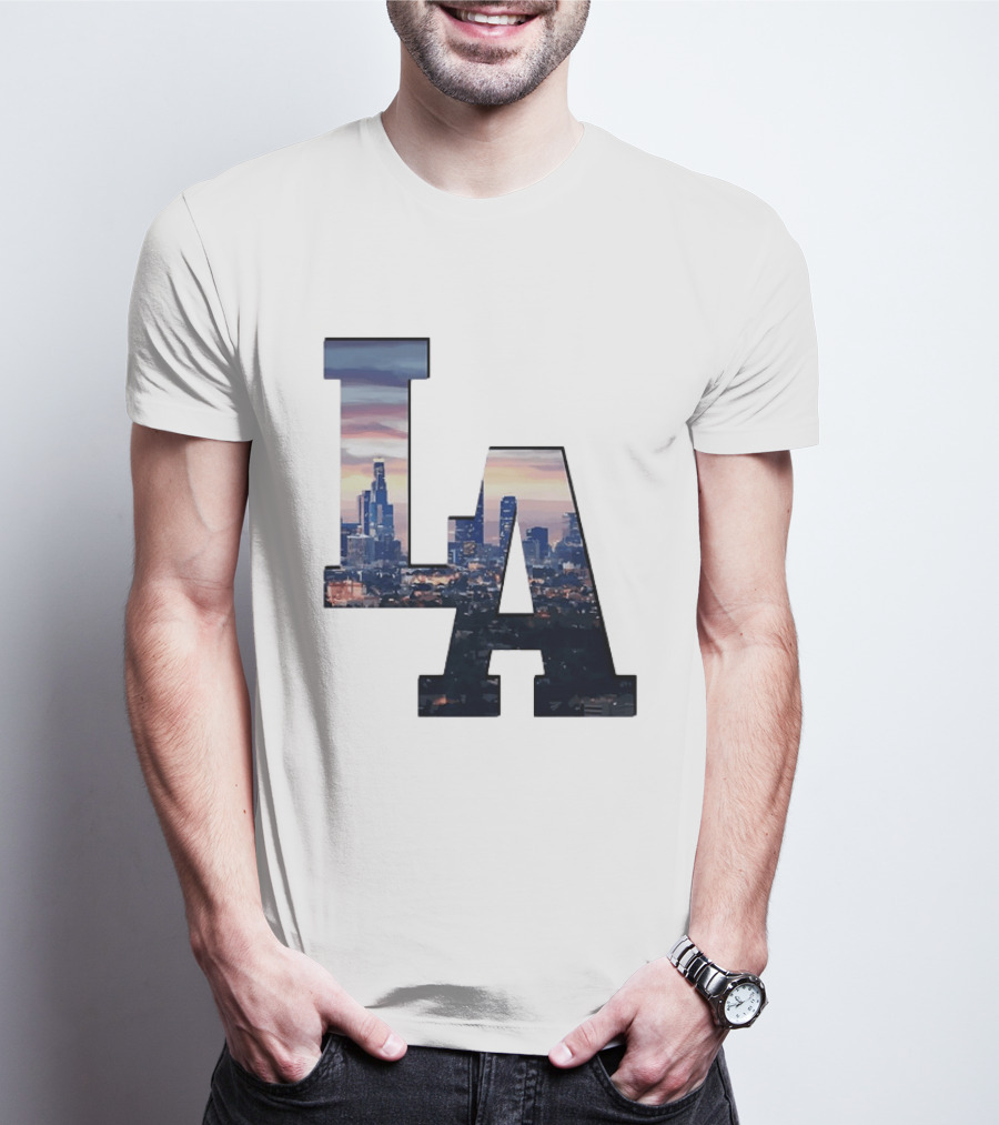 Los Angeles City Skyline LA California Sunset View T-Shirt