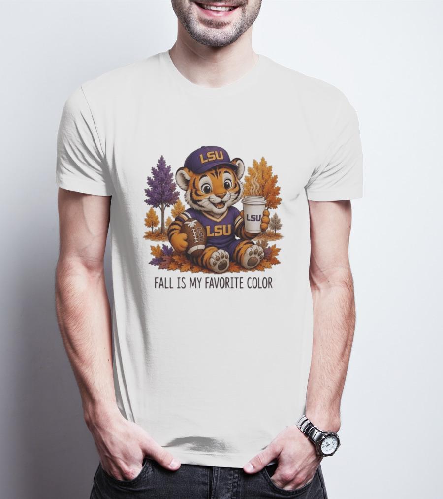 LSU Tiger Fall Is My Favorite Color College Football Cute Autumn T-Shirt