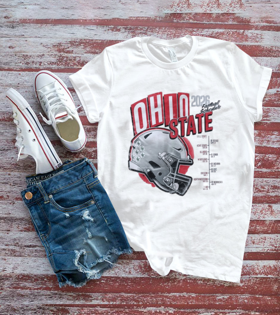 Ohio State Buckeyes 2026 Football Schedule Helmet T-Shirt